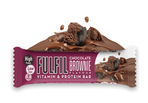 Batoane proteice + Vitamine | Fulfil Nutrition | choco brownie | 20g proteine/baton + 9 vitamine | 15batoane/cutie