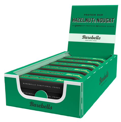 Batoane proteice BAREBELLS aroma hazelnut nougat | FARA ZAHAR ADAUGAT | cutie 12 buc (preț cu tva inclus)
