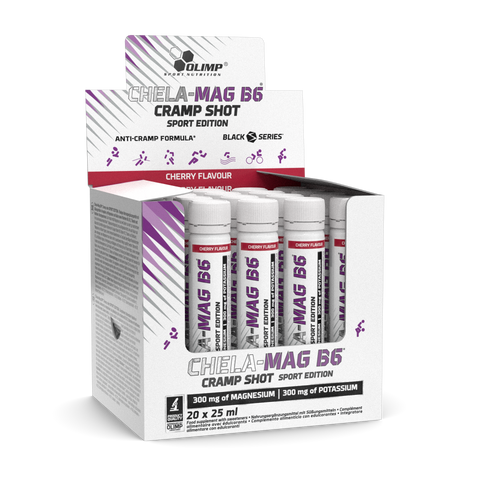 Magneziu lichid | vitamina B6 | Olimp Sport Nutrition | Chela Mag B6 cramp shot Sport Edition | aroma : cirese | 20 fiole